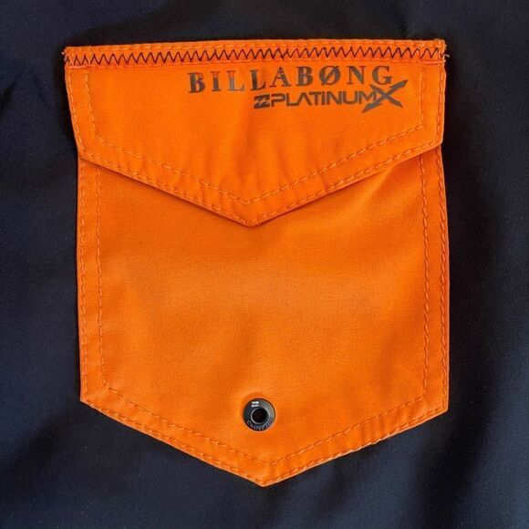 Billabong Platinum PX3 Performance Board Shorts Swimwear Black Orange Sz 36 - Picture 5 of 9